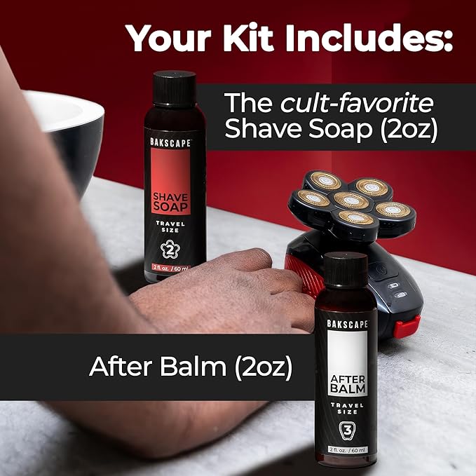 Bakscape 2oz Shave Soap & After Balm Set, Moisturizing Shave Soap for Smooth Shaves, Cool & Refreshing Post-Shave Care, Formulated for Use with Bakscape 2.0, Includes Shave Soap & After Balm, 2oz