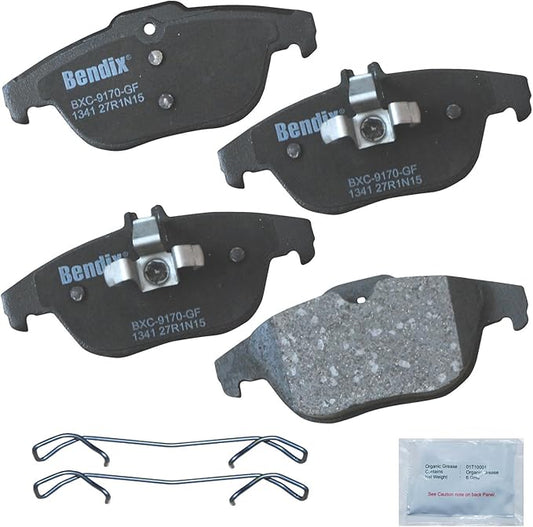 Bendix Priority1 CFC1341 Ceramic Rear Brake Pads for Select Models Mercedes-Benz C180, C200, C230, C250, C280, C300, C350, E250, E300, E350, E400, E550, GLK250, GLK280, GLK300, GLK350