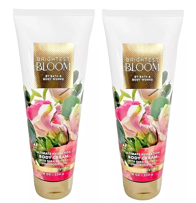 Bath & Body Works Brightest Bloom Ultimate Hydration Body Cream 8 Ounces Pack of 2