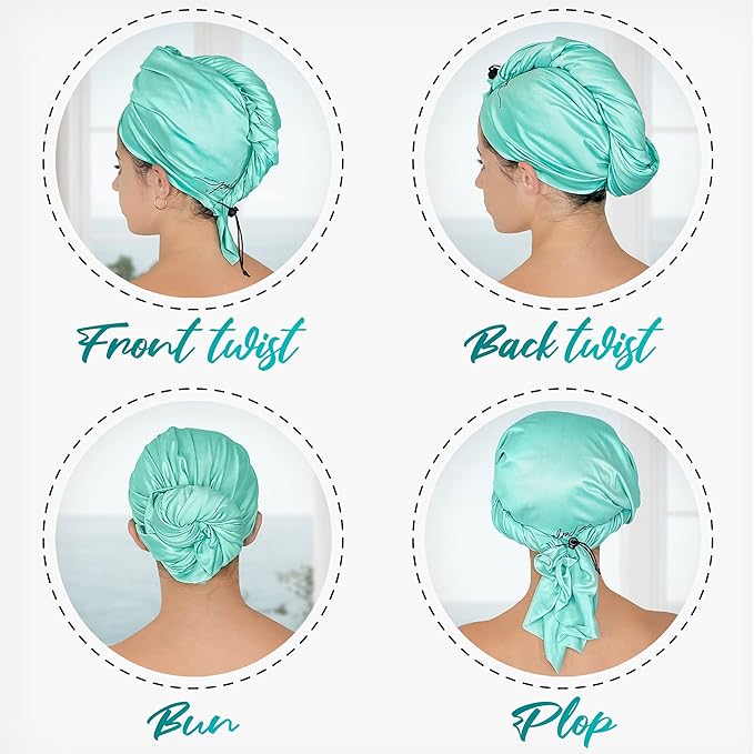 Microfiber Hair Towel Wrap for Women - Gift and Travel - Smooth like Silk - Curly, Wavy, Straight Hair Girls - Plopping Essential - Anti-Frizz, Fast Drying, Works Better than a Cotton T-Shirt