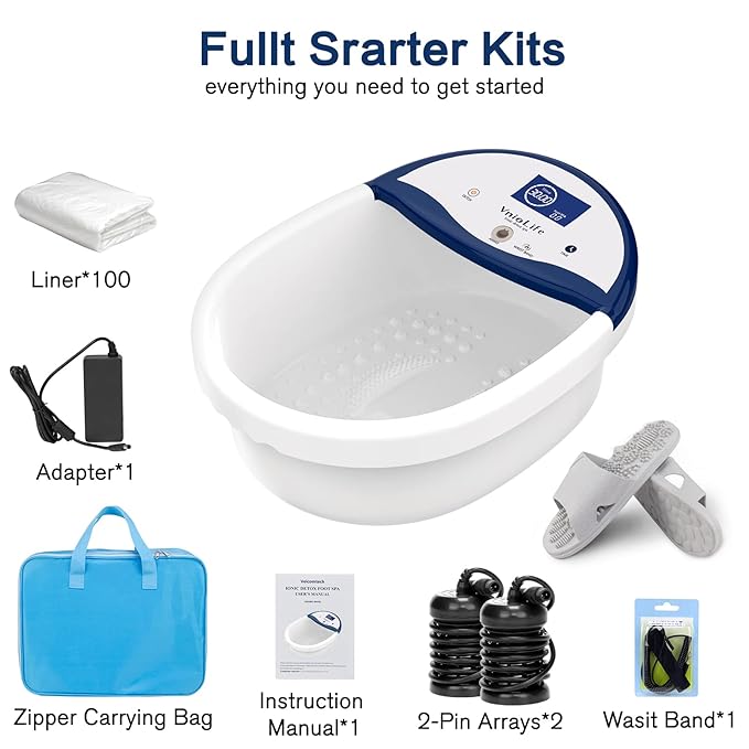 Ionic Foot Bath Detox Machine, Ion Detox Foot Bath Cleanse, Foot Detox Spa with Waist Strap, Arrays, Slippers | LCD Display, Time Setting…