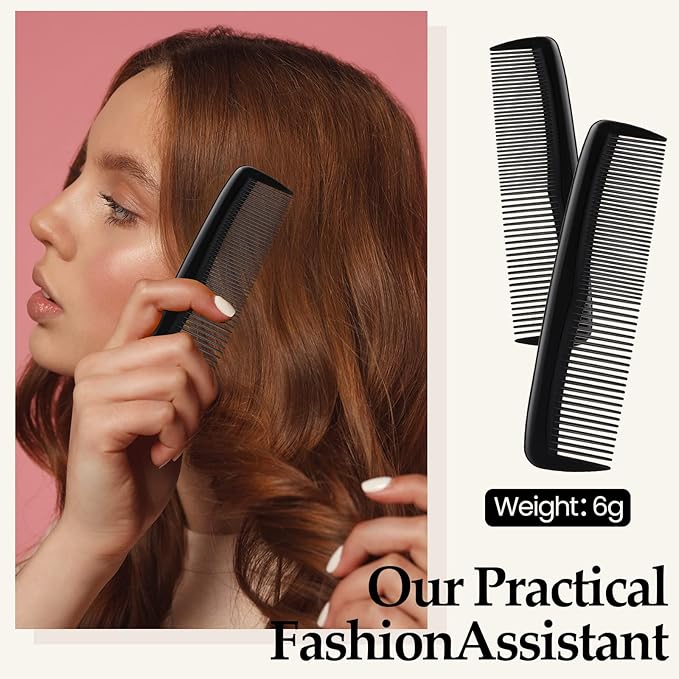 150 Pieces Hair Combs Bulk Black Plastic Pocket Hair Combs 5 Inch Fine Dressing for Women and Men, Hotel, Travel, Homeless
