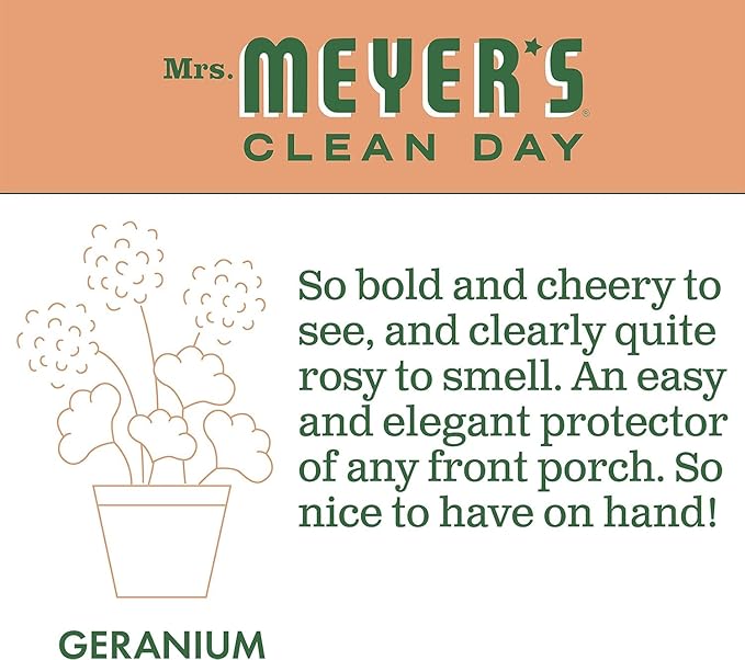 MRS. MEYER'S CLEAN DAY Hand Soap, Geranium, Made with Essential Oils, 12.5 oz- Pack of 2