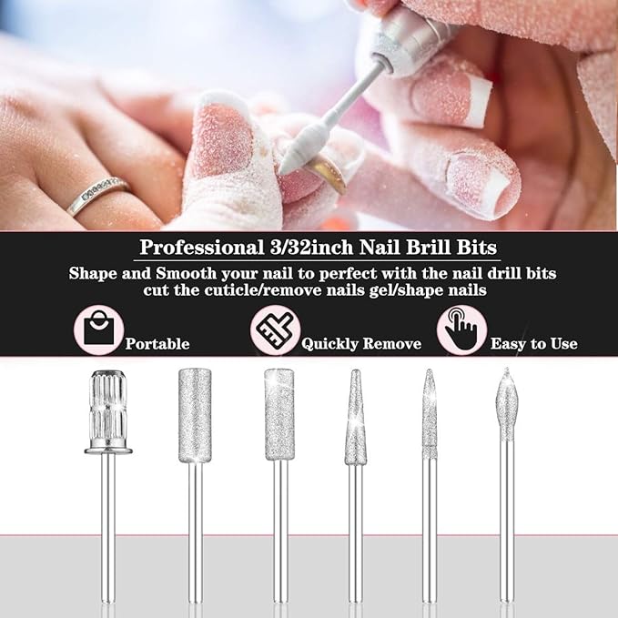 Subay Electric Nail Drill and Nail Art Drill Bits Set
