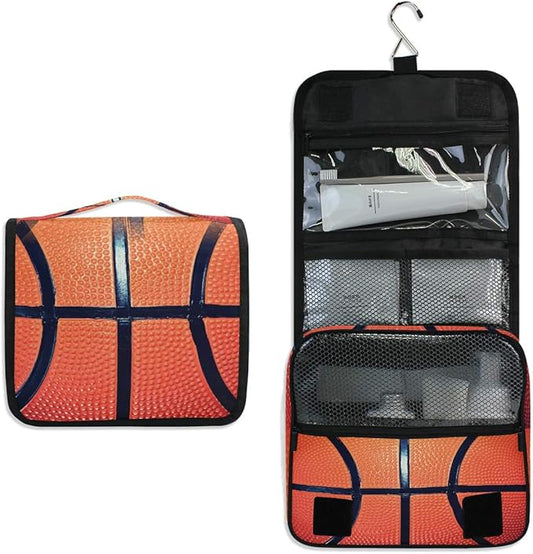 Hanging Toiletry Bag Sport Ball Basketball Portable Travel Cosmetic Makeup Bag Bathroom Shower Shaving Kit Organizer Bag for Men Women