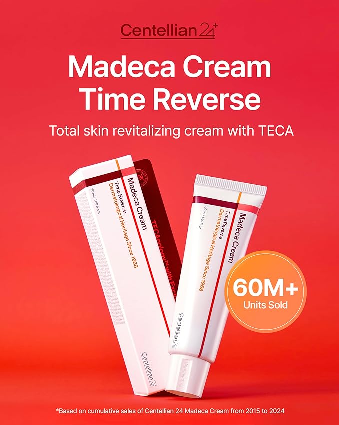 CENTELLIAN 24 Madeca Cream Time Reverse (Season 7) (1.69fl oz) - Advanced Fast-Absorbing & Nourishing, Hydrates, Firms & Reduces Wrinkles, Low Irritation, Korean Skin Care Centella Asiatica, Collagen