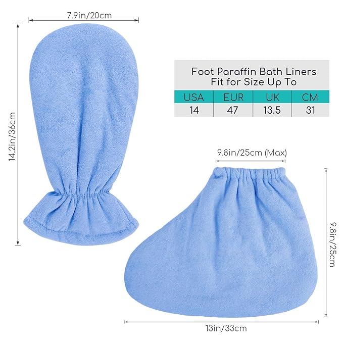 200 Counts Paraffin Wax Liners for Hands & Feet & Paraffin Wax Booties and Gloves, Segbeauty Larger Paraffin Heated Hand SPA Mittens Foot Liners, Gloves & Socks for Hot Wax thera-py Thermal treat-ment