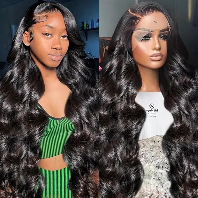 13x6 Body Wave Lace Front Wigs Human Hair for Women 13x6 HD Lace Front Wigs Human Hair Pre Plucked Bleached Knots With Baby Hair 180 Density Body Wave Frontal Wig 24 Inch