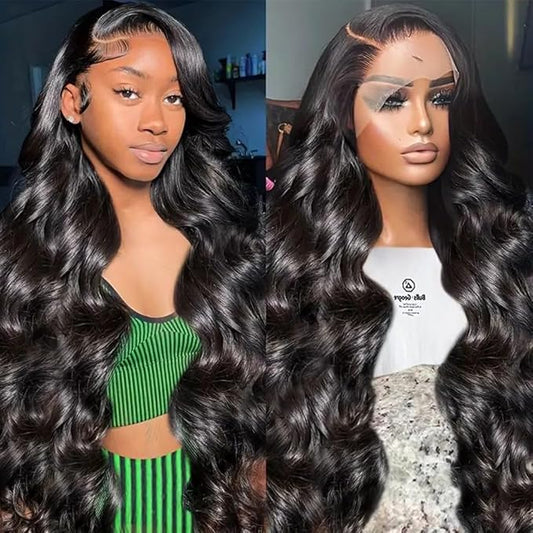 13x6 Body Wave Lace Front Wigs Human Hair for Women 13x6 HD Lace Front Wigs Human Hair Pre Plucked Bleached Knots With Baby Hair 180 Density Body Wave Frontal Wig 24 Inch