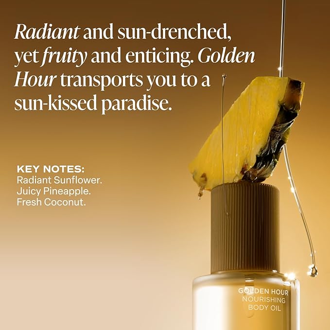 Saltair Body Oil. Luxurious Golden Hour After Shower and Bath Oil Moisturizer for Women. Botanical, Non-Greasy, and Well-Absorbing Lotion for Hydrating Dry Skin. 4oz Pump Bottle