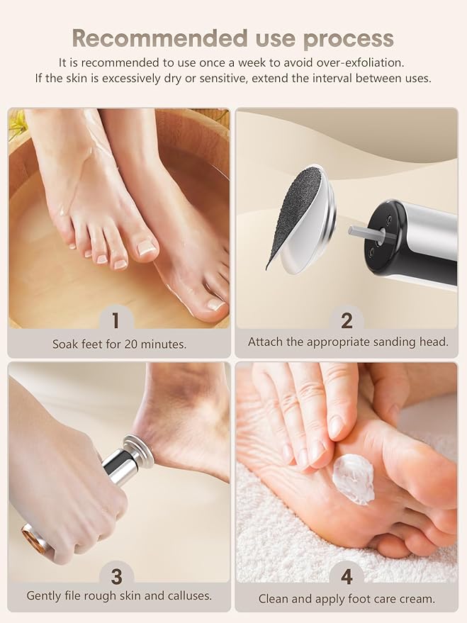 60 Pcs Sandpaper Set 1.7'' x 1.7'' for Electric Foot File Callus Remover