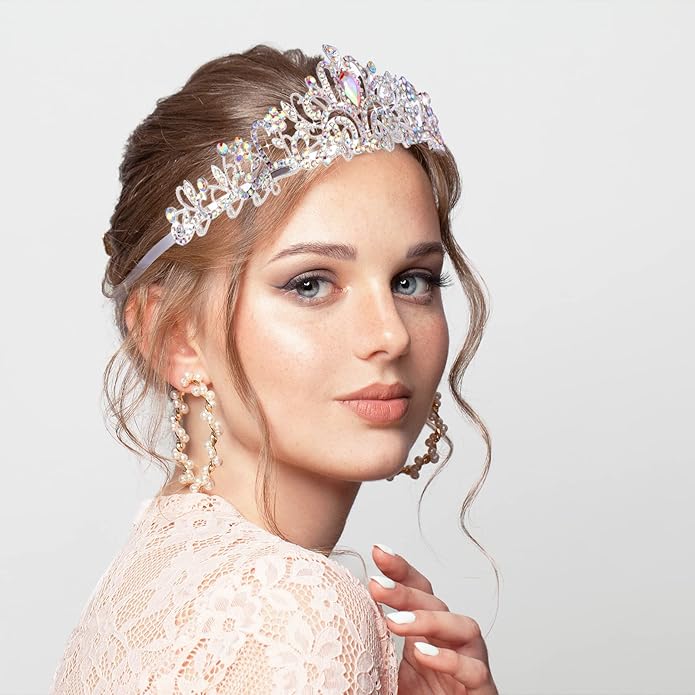 BBTO 10 Pcs Crystal Tiara and Crowns for Women Girls Princess Rhinestone Crown Queen Headband with Combs Bride Tiara for Birthday Party Wedding Prom Hair Accessories