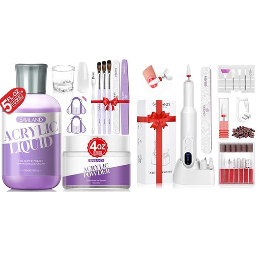 SAVILAND 9 OZ Acrylic Nail Kit & Nail Drill DEAL SET