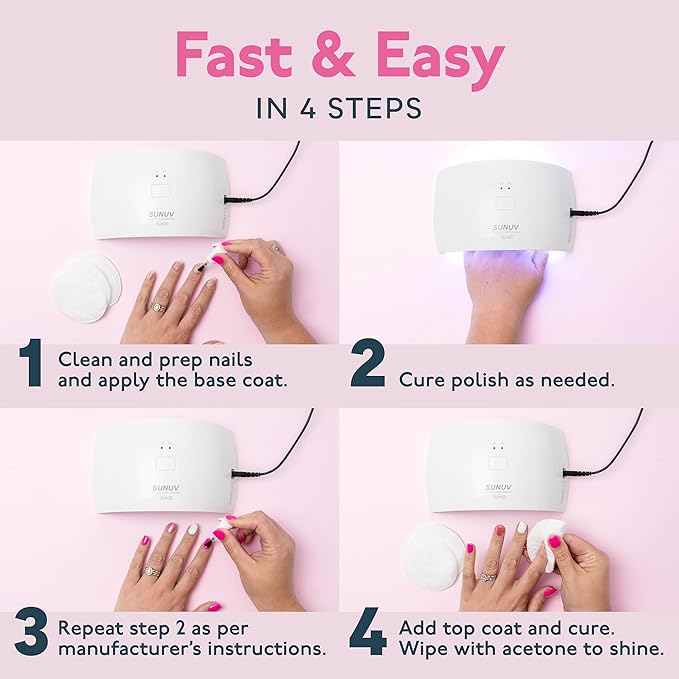 SUNUV UV LED Nail Lamp, Nail Dryer for Gel Polish UV Light for Gel Nails with Sensor 2 Timer SUN9C Blue Gift for Women Girl