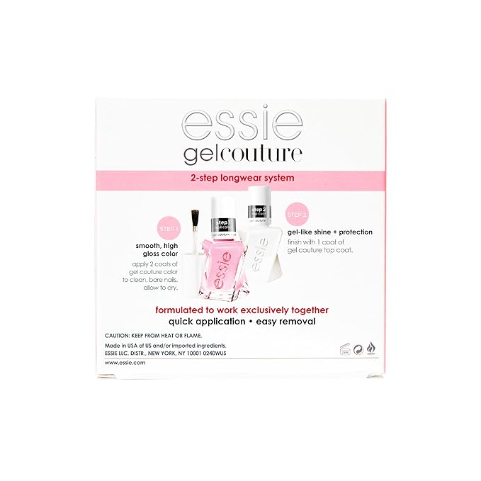 essie gel couture long-lasting mani kit, vegan, pink, top coat, Inside Scoop Kit, 1 set