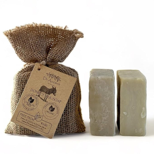 Donkey Milk Soap Bar Organic Natural Traditional Handmade Antique - Anti Ageing, Moisturizer - Absolutely No Chemicals! Pure Natural Soaps! 5 Ounce (Pack of 2)