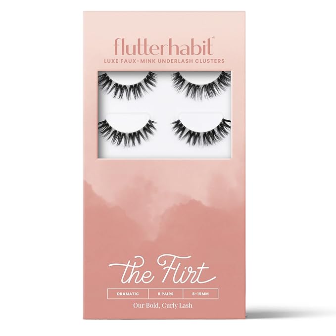 The Flirt Natural Lashes – Natural Lash Clusters for Women - Salon Quality At Home Eyelashes Extension Kit - 6 Lash Sets - No Lash Glue Included