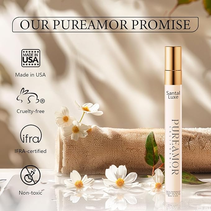 Pheromone Cologne for Men, Spicy Sandalwood Perfume, Long Lasting Pheromones Cologne for Men, Enhanced Scents Pheromones Perfumes for Men&Women, 0.41 fl. Travel Size Perfume Spray (Santal Luxe)