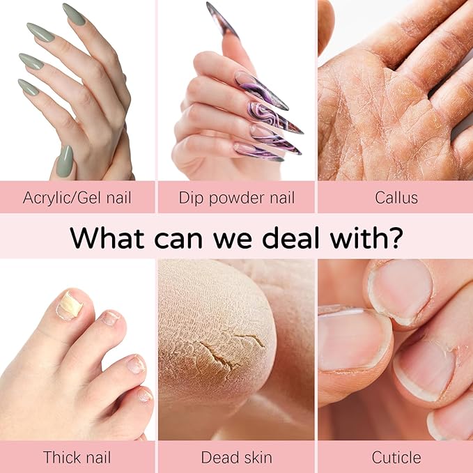 Electric Nail Filer Drill for Nails Professional：Portable Electric Nail Drill Set,Cordless Nail File Sander for Acrylic Nail Files and buffers with Nail Dril Bits Sanding Bands ,Pink