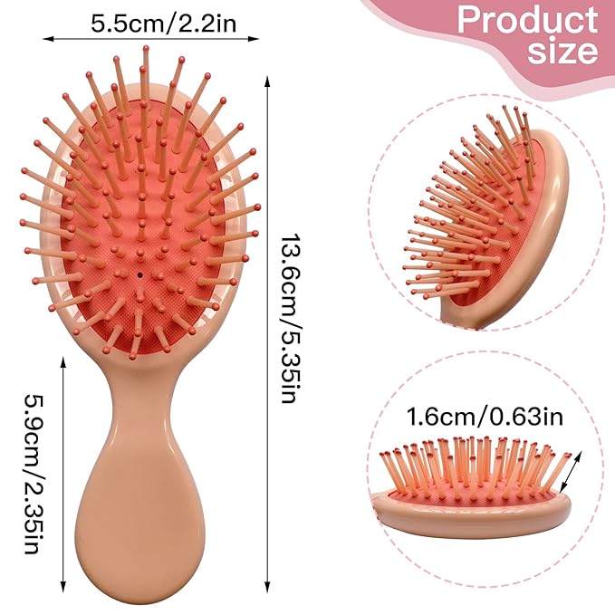 14 Pieces Mini Wet Hair Brush Bulk Small Pocket Hair Brush Set Travel Detangler Hair Brush Mini Soft Bristles Detangling Brush for Most Hair Type Wet Dry Hair, Multicolor