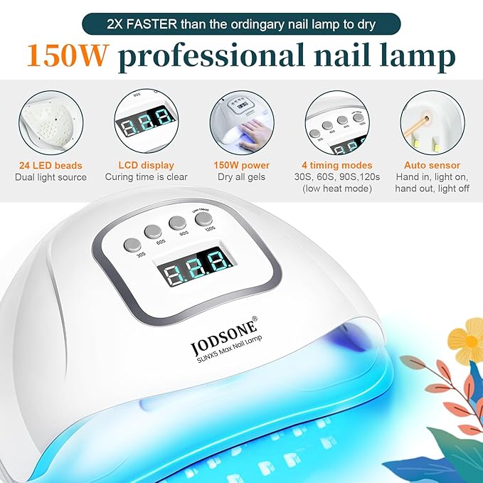 JODSONE 32 Colors Nail Polish Set With UV Light Manicure Nail Tools Nail Art Manicure Salon DIY at Home