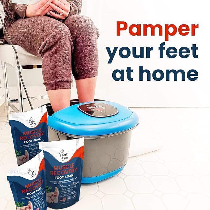 Muscle Relief Foot Soak with Epsom Salts & Tea Tree Oil Foot Balm - Moisturizing Athletes Foot Care Balm for Dry Cracked Feet