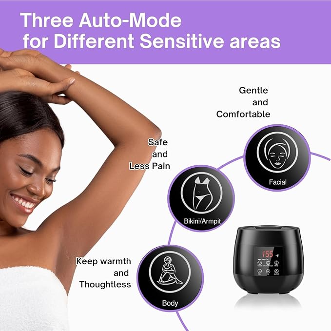 Digital Wax Warmer for Hair Removal, Gentle Wax Pot for Bikini Waxing & Facial Waxing, Smart Wax Machine with AUTO Temperature Control