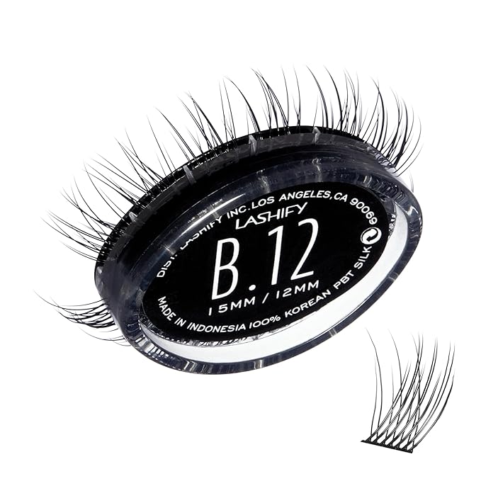 Lashify Bold 12mm Gossamer DIY Eyelash Extensions Refill, Black, Easy False Eyelashes for a Natural Look
