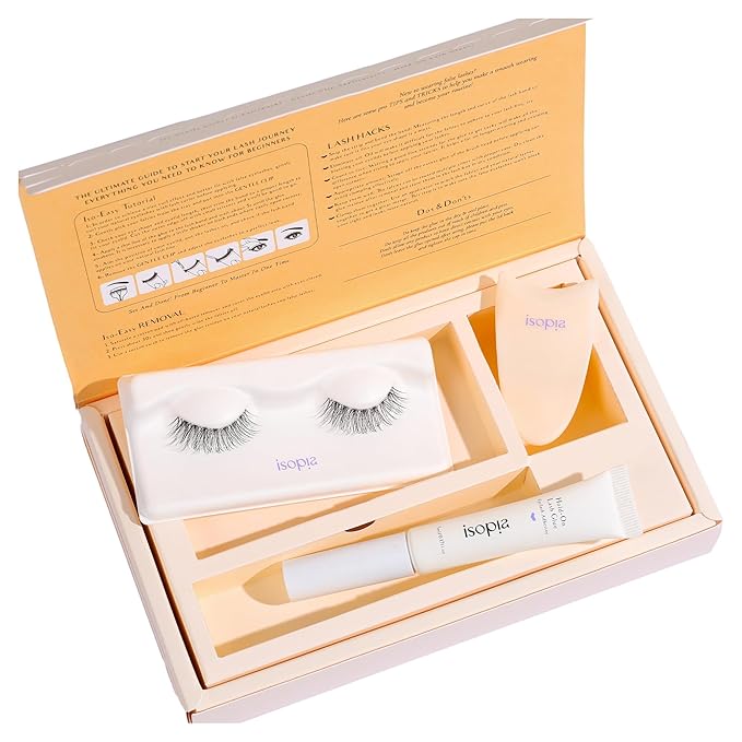 False Eyelashes, Ultra Soft Clear Band Lashes Wispy, Reusable Strip Lashes, Natural Lashes 1s Wearing Starter Friendly Kit (HARMONY)