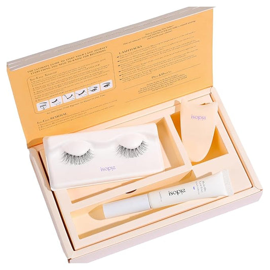 False Eyelashes, Ultra Soft Clear Band Lashes Wispy, Reusable Strip Lashes, Natural Lashes 1s Wearing Starter Friendly Kit (HARMONY)