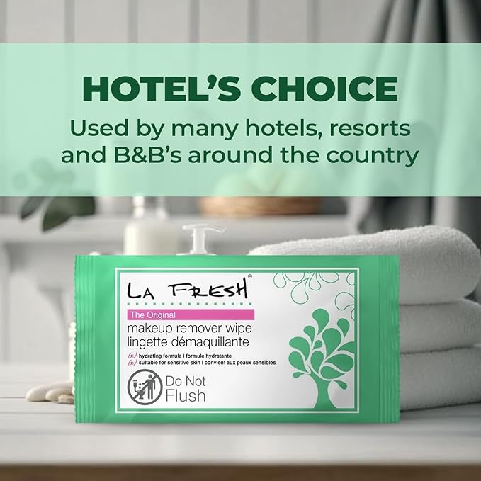 LA Fresh Makeup Remover Wipes with Vitamin E - Make up Remover Wipes for Face, Eyes, Lips - Face Wipes Travel Essentials - Case of 50ct Makeup Wipes