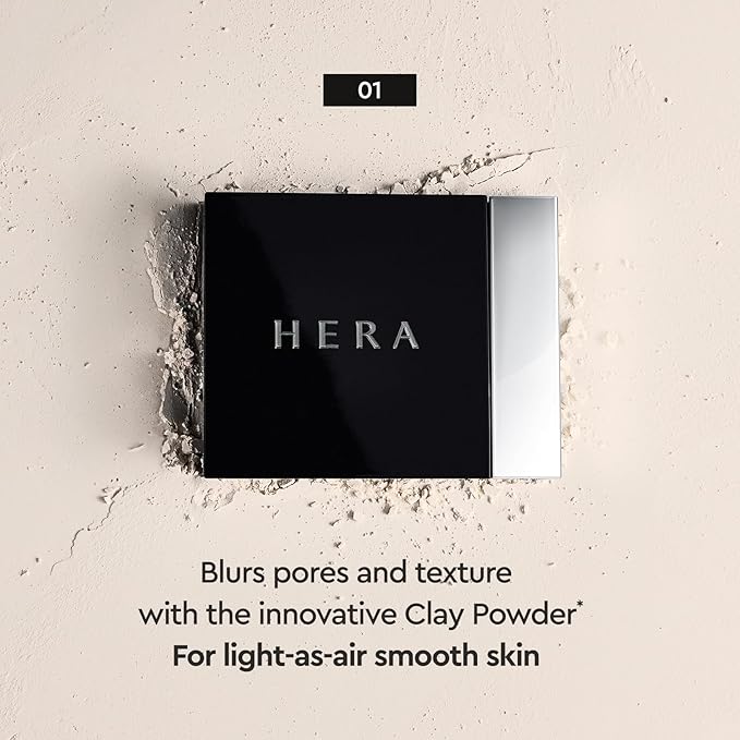 HERA Airy Blurring Powdered Primer for Poreless & Long-Lasting Korean Makeup | Moisturizing Powder from Cream for All Skin Types, Travel-Friendly Design, Smoothing and Oil Absorbing, 0.29 Oz (8.5g)
