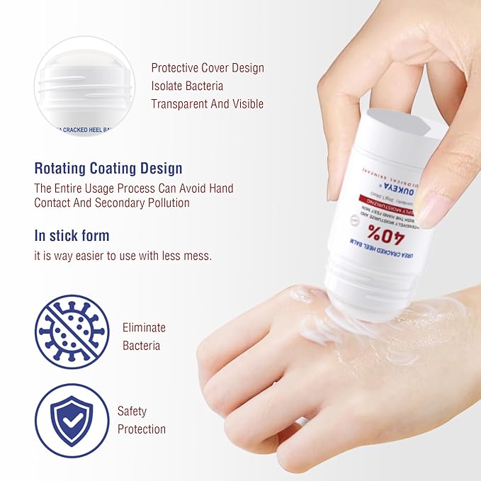 Urea Cream Stick 40 Percent,Heel Balm,Hand Cream and Foot Cream for Dry Cracked,Cracked Heel Treatment,Avoid Frostbite,40 Percent Urea Lotion for Feet Maximum Strength