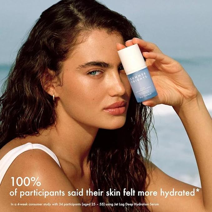 Summer Fridays Jet Lag Deep Hydration Serum - Hydrating Face Serum for Dry Skin with Glycerin & Squalane - Helps Soothe Skin, Improves Skin Barrier & the Appearance of Fine Lines & Wrinkles (1 Oz)