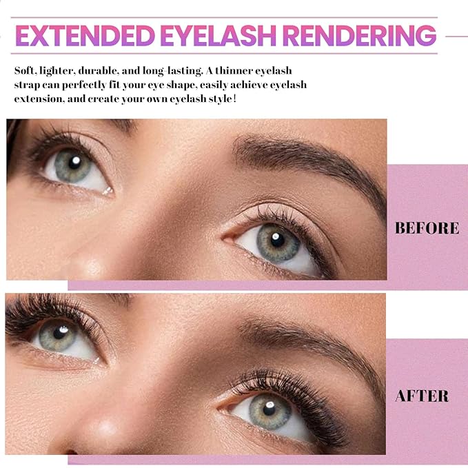 DIY Lash Extension Kit with 684pcs Lashes Clusters,1X/2X Magnification Compact Mirror with Light,Lash Bond and Seal,Eyelash Remover Tweezers Applicator Mascara Brush(50-60-80-100D)