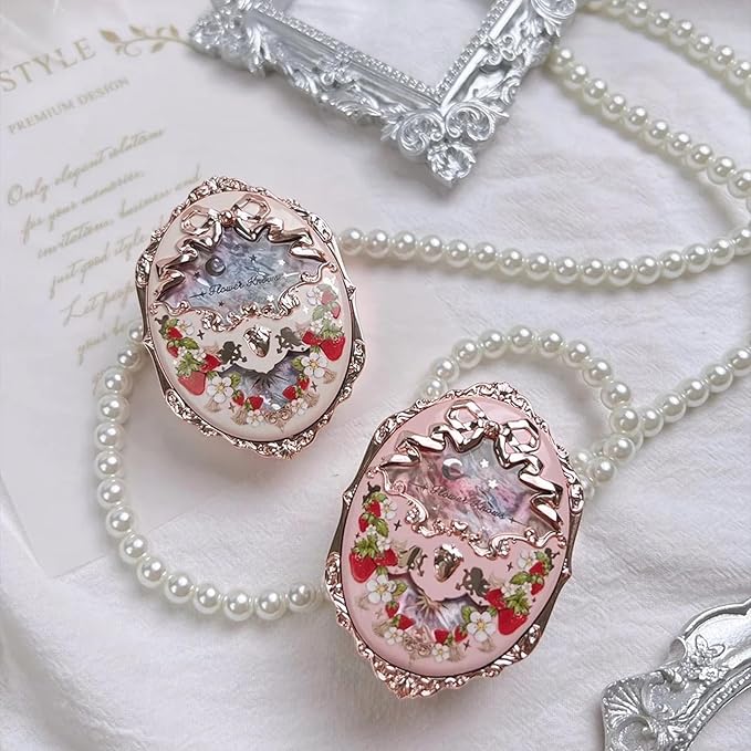 Flower Knows Strawberry Rococo Embossed Blush,Pink Matte Finish,Buildable & Blendable Makeup Blush for cheeks,Soft & Long-lasting for Girls & Women(05 Berry Mary, 5g)