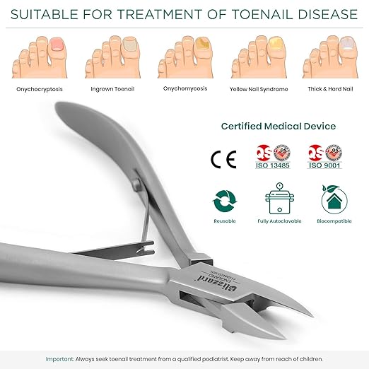 Ingrown Nail Clippers for Men with Ingrown Toenails – Blizzard Podiatrist Toenail Clipper Set German Forged – 5 inch Professional Nail Cutter – Straight Head Podiatry Nipper Nail Kit - Hospital Grade
