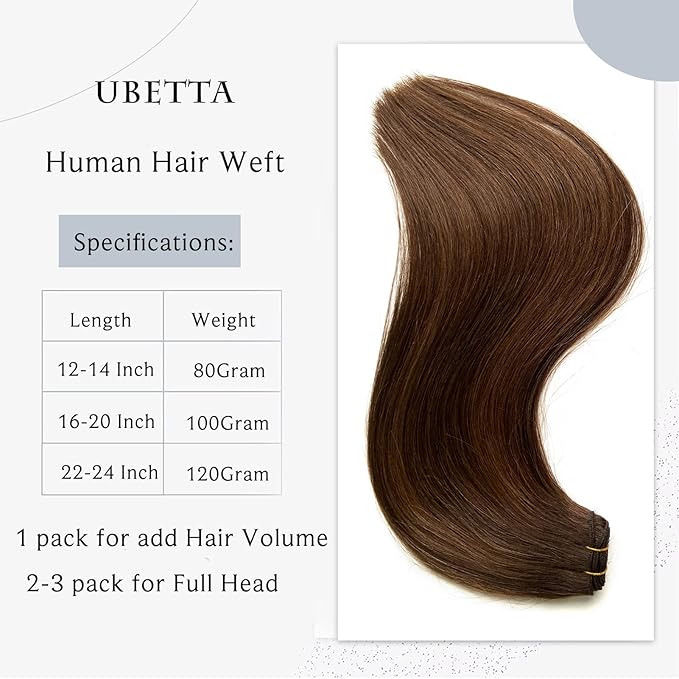 Sew in Hair Extensions Real Human Hair, Weft Hair Extensions Human Hair Bundles 22 Inch 120G Dark Brown Balayage Light Brown Hair Extensions Real Human Hair Weft Weave Bundles for Women