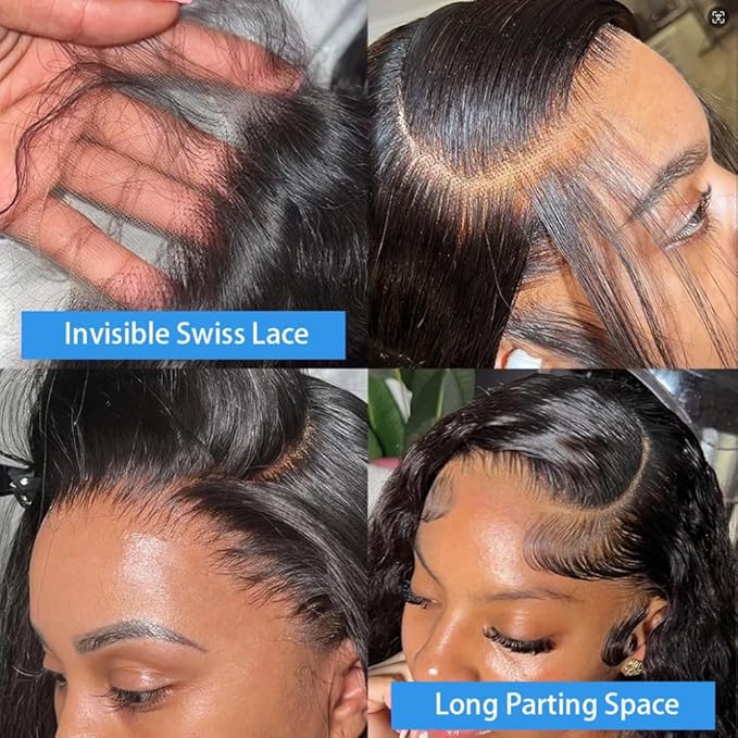 13x6 Body Wave Lace Front Wigs Human Hair Pre Plucked 22 Inch 180% Density Body Wave 13x6 HD Transparent Frontal Wigs Human Hair Lace Front Wigs for Women