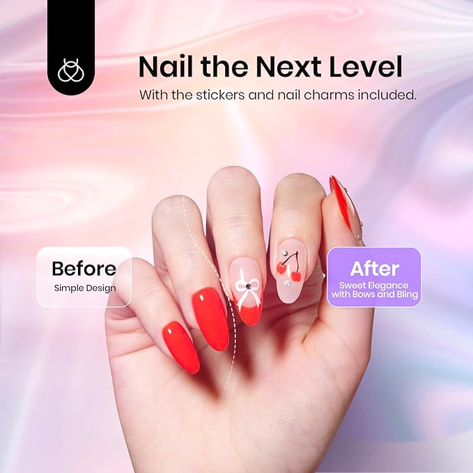 Beetles Nail Art Brushes, 8pcs Double-headed Nail Art Tool Set, Nail Dotting Tools, Striping Nail Art Brushes for Lines, Nail Drawing Pen with Bow knot Stickers Gift for Women