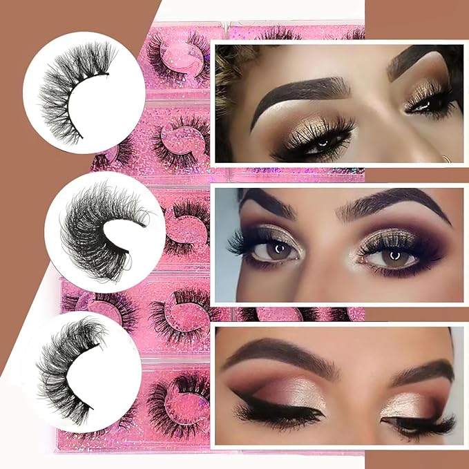 Fluffy False Eyelashes 12-15mm Natural Look Lashes 10 Styles Faux Mink Lashes Bulk Total 20 pairs