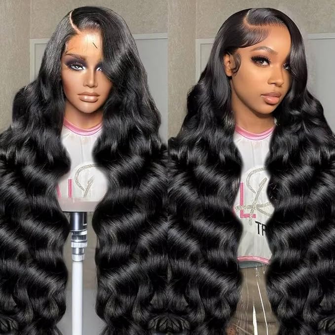 AIRDOT 28 Inch 13x4 Lace Front Wigs Human Hair 200% Density Body Wave Lace Front Wigs Human Hair Pre Plucked HD Frontal Wigs Human Hair Wigs for Women with Baby Hair