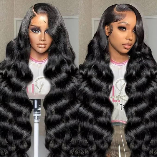 AIRDOT 28 Inch 13x4 Lace Front Wigs Human Hair 200% Density Body Wave Lace Front Wigs Human Hair Pre Plucked HD Frontal Wigs Human Hair Wigs for Women with Baby Hair