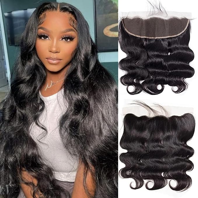 13x4 HD Lace Frontal Closure Ear to Ear 8 Inch Brazilian Body Wave Virgin Human Hair Natural Black 150% Density