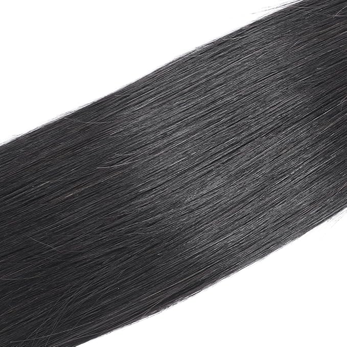 24 26 28 Inch #1B Straight Human Hair Bundles Natural Black Straight Bundles Brazilian Remy Weave Hair Extensions Soft and Silky for Women