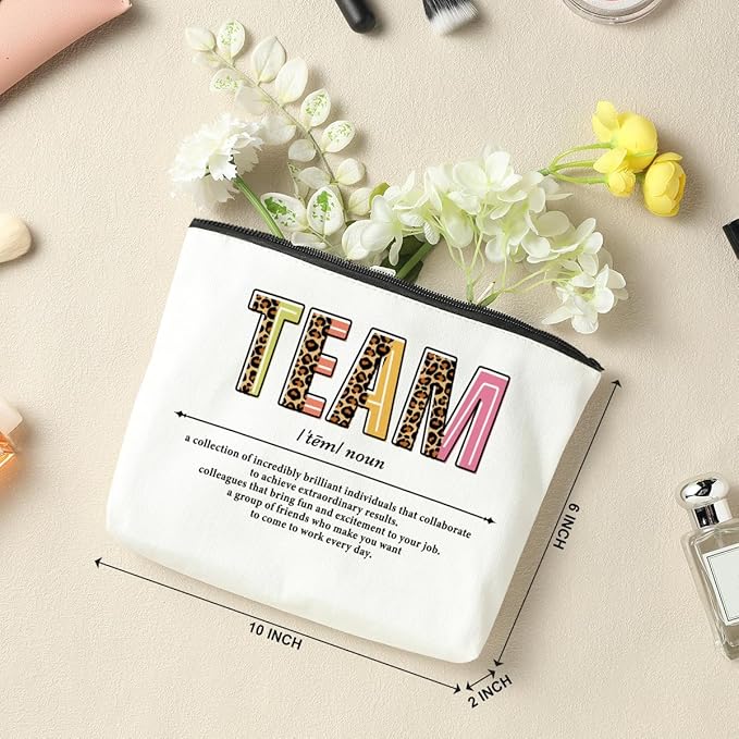 3 PCS Team Gifts for Employees Makeup Bag Team Appreciation Gifts for Employees Coworker Employee Gifts for Women Females Colleagues Staff Retirement Christmas Cosmetic Bag Travel Toiletry Bag