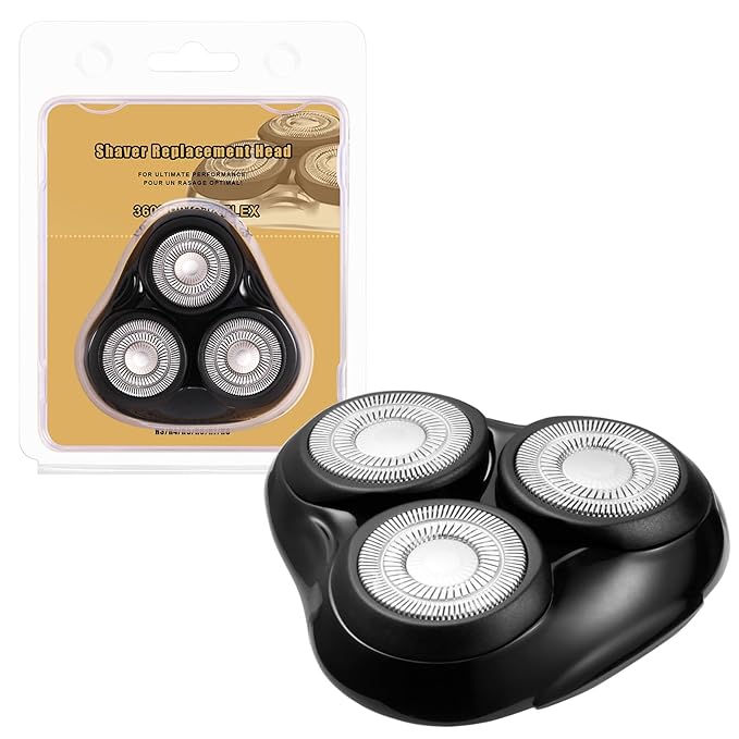 Universal Rotary Replacement Shaver Head,Compatible with Remington Shaver Series,for R3,R4,R5,R6,R7,R8,SP-3141 and SP-5161 Foils/Blades (Black(1 Count))