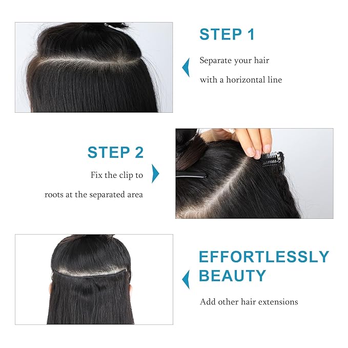 Straight Clip in Hair Extensions Real Human Hair 7Pcs 120g Brazilian Virgin Human Hair OQ Hair Clip in Extensions for Women Lace Weft 14Inch