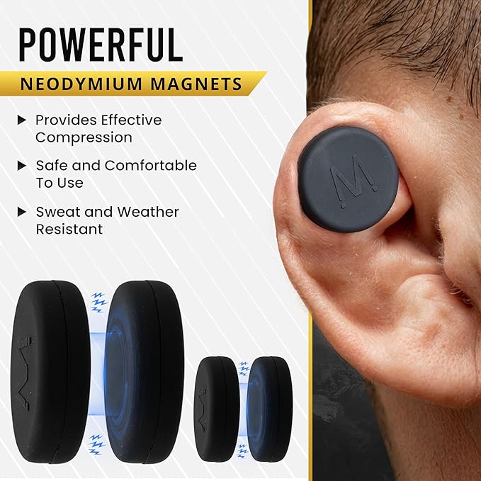 MagnetRX® Cauliflower Ear Magnets – 8 Multi–Size Magnets & Spacer with Case – Compression Ear Magnet for Cauliflower Draining, Pressure Earring for Keloids, BJJ, Wrestling & MMA Treatment & Prevention