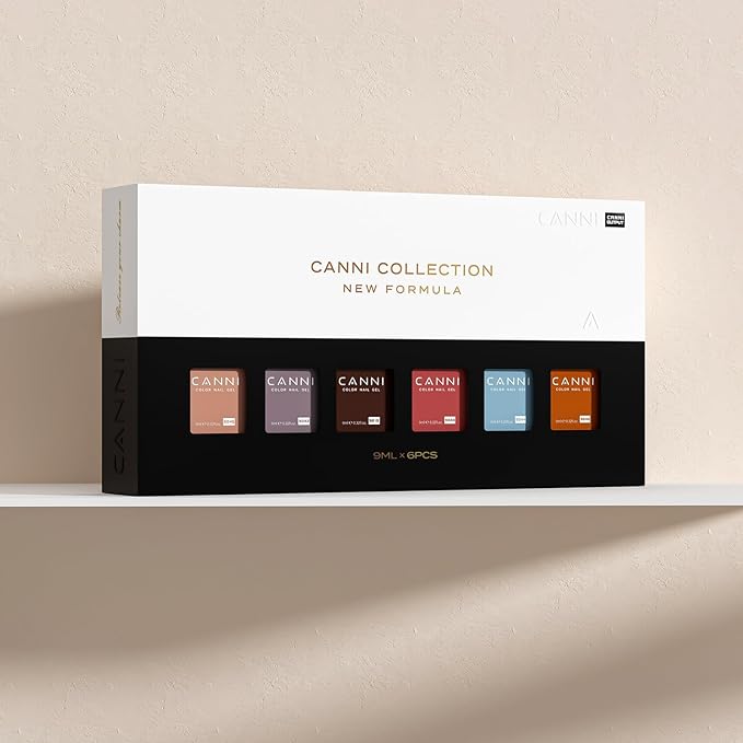 CANNI 6 Colors 9 ML Hema-Free Brown Gel Nail Polish Set, Dark Chocolate Brown Gel Polish Kit Fall Light Brown Colors, Soak Off LED Nail Gel Manicure Kit DIY at Home Salon Gifts
